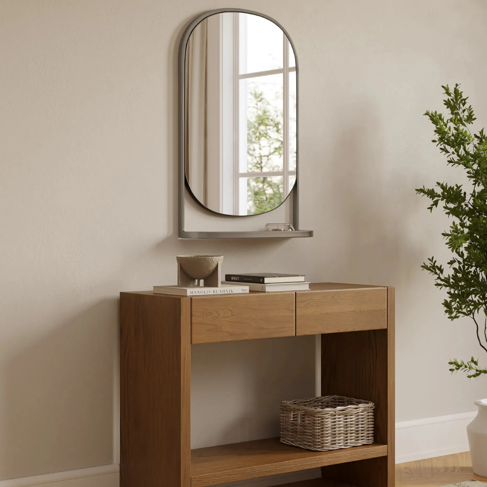 Klein Wall Mirror - Brushed Nickel