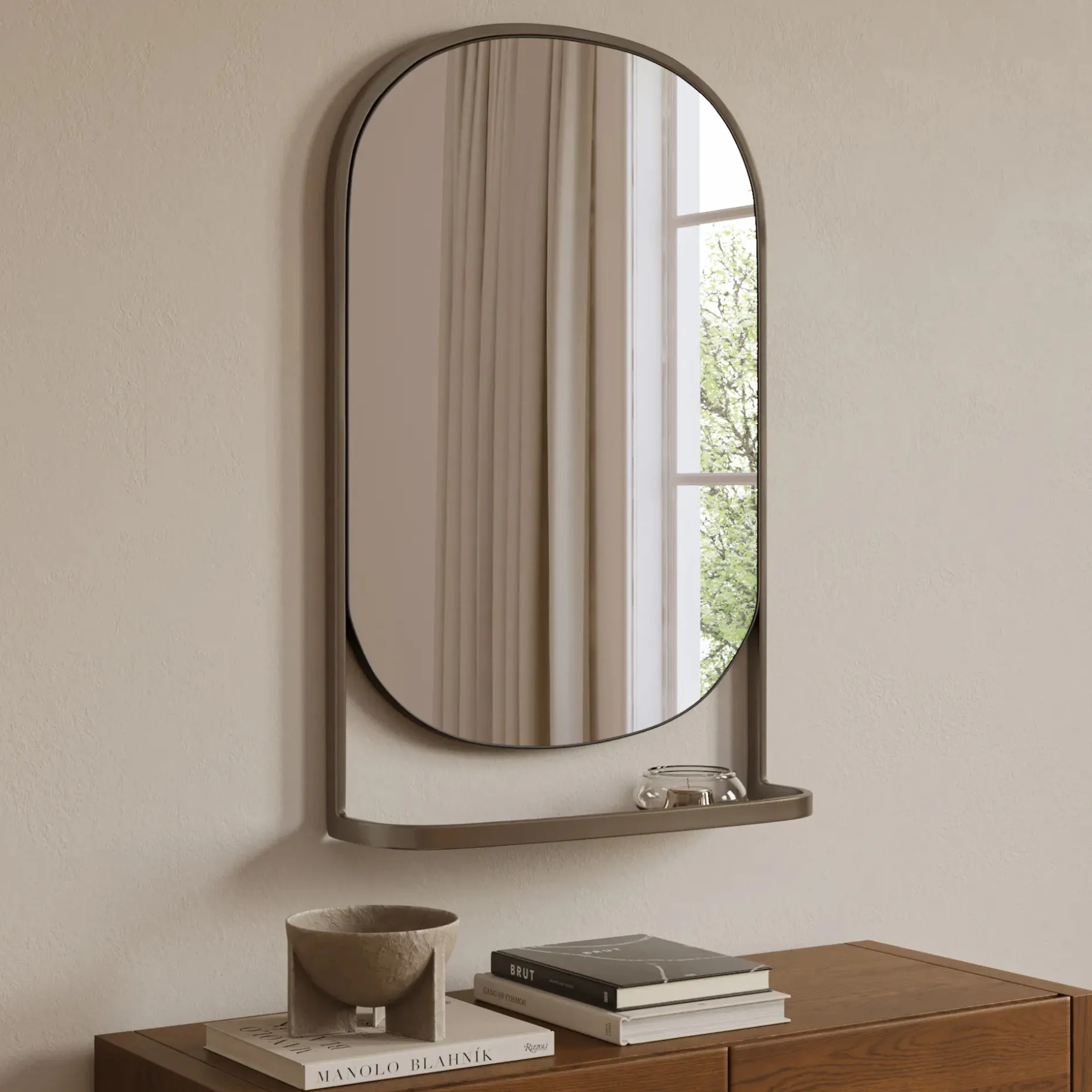 Klein Wall Mirror - Brushed Nickel