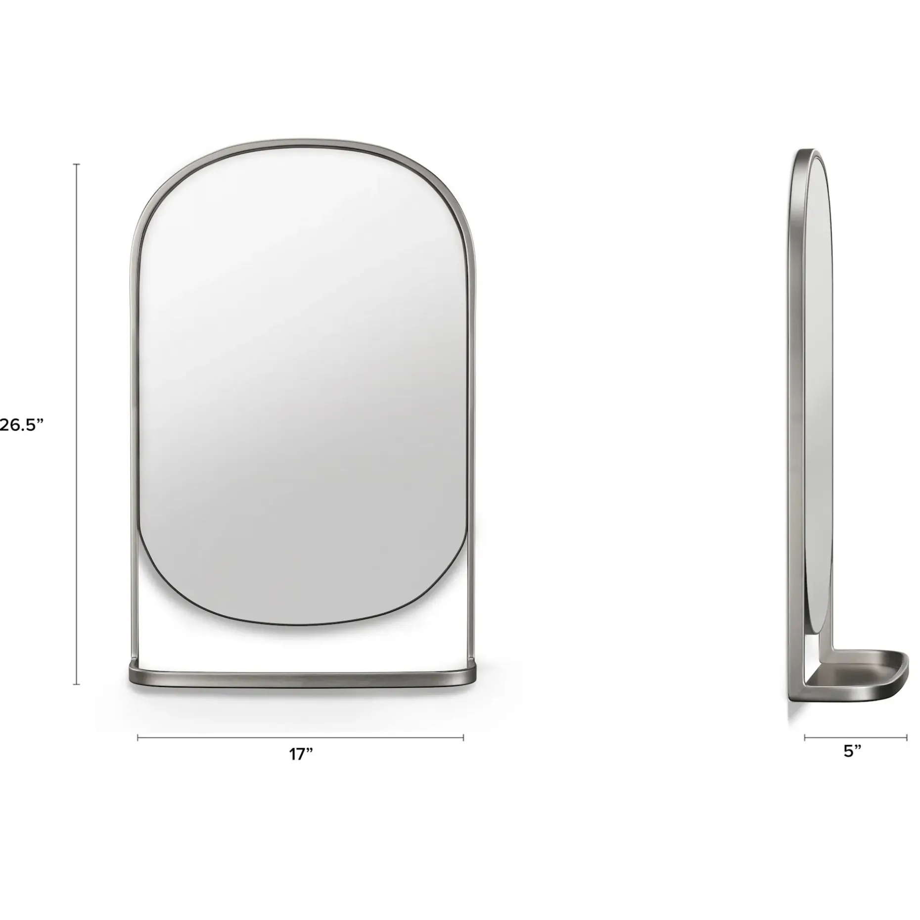 Klein Wall Mirror - Brushed Nickel