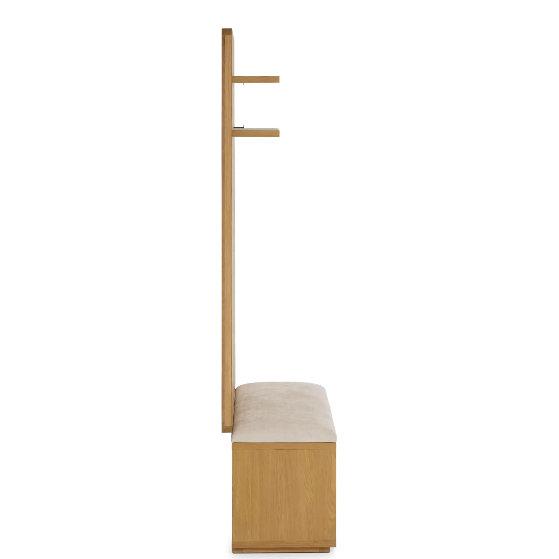 Kouva 47" Bench and Wall Panel Storage Set - Natural Oak and Santolina Gray