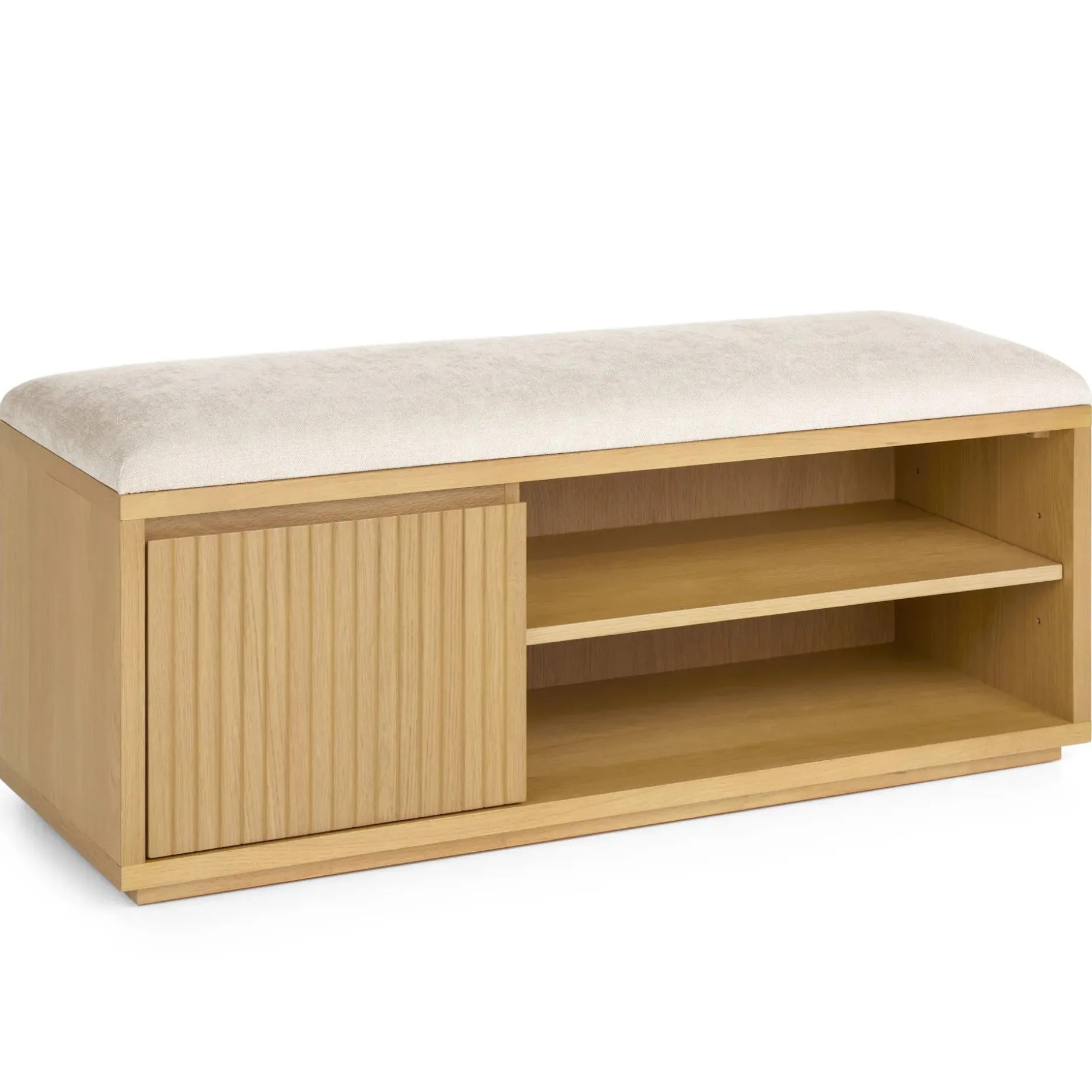 Kouva 47" Bench - Natural Oak and Santolina Gray