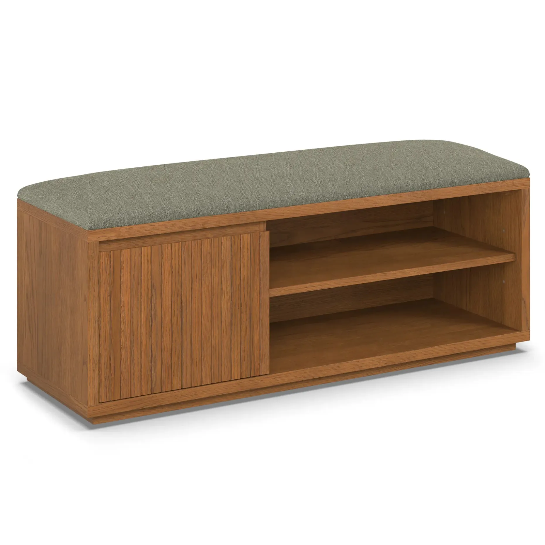 Kouva 47" Bench - Smoked Oak and Algonquin Green