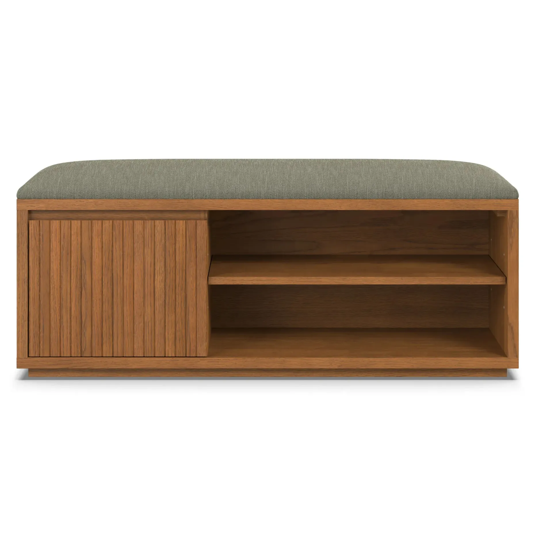 Kouva 47" Bench - Smoked Oak and Algonquin Green