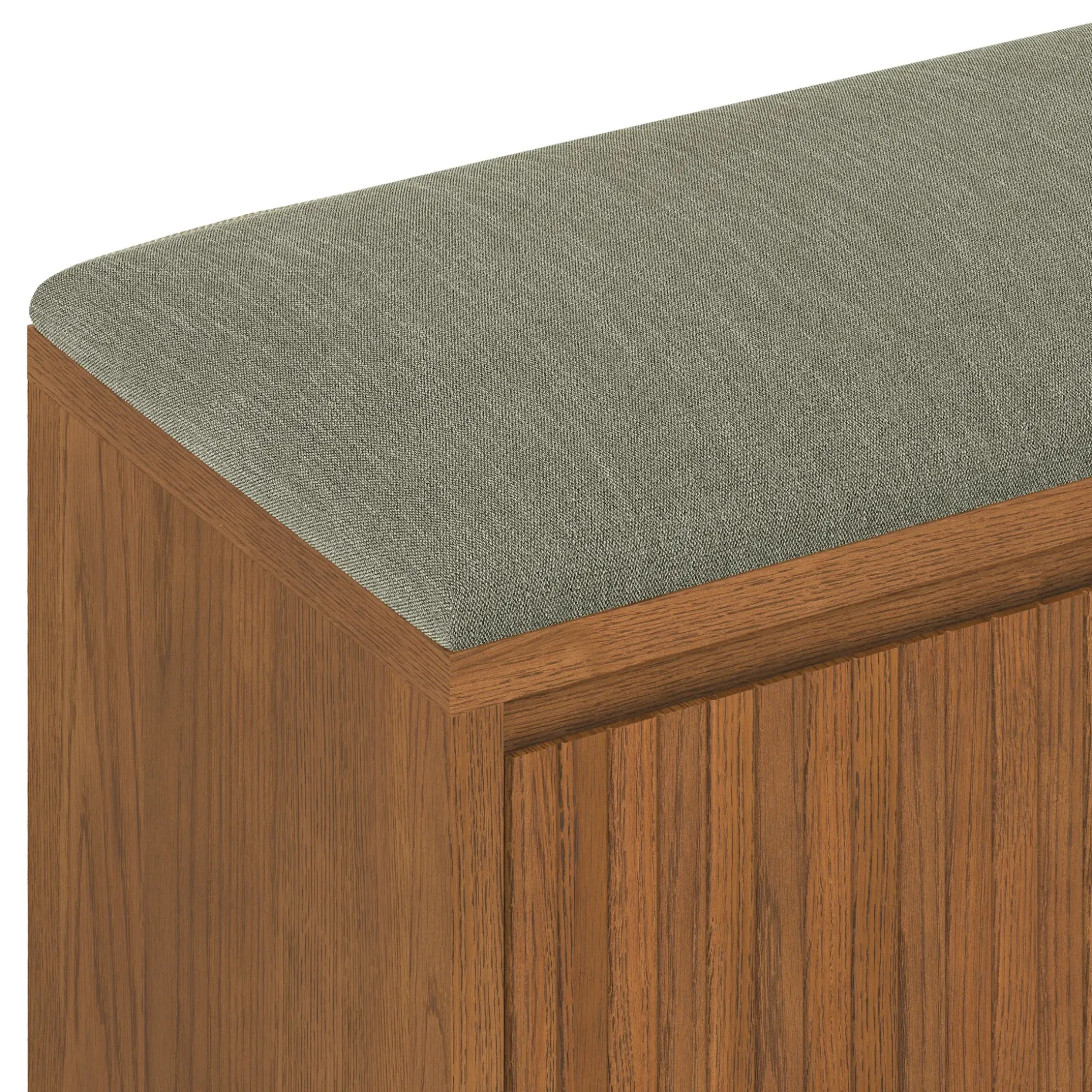 Kouva 47" Bench - Smoked Oak and Algonquin Green