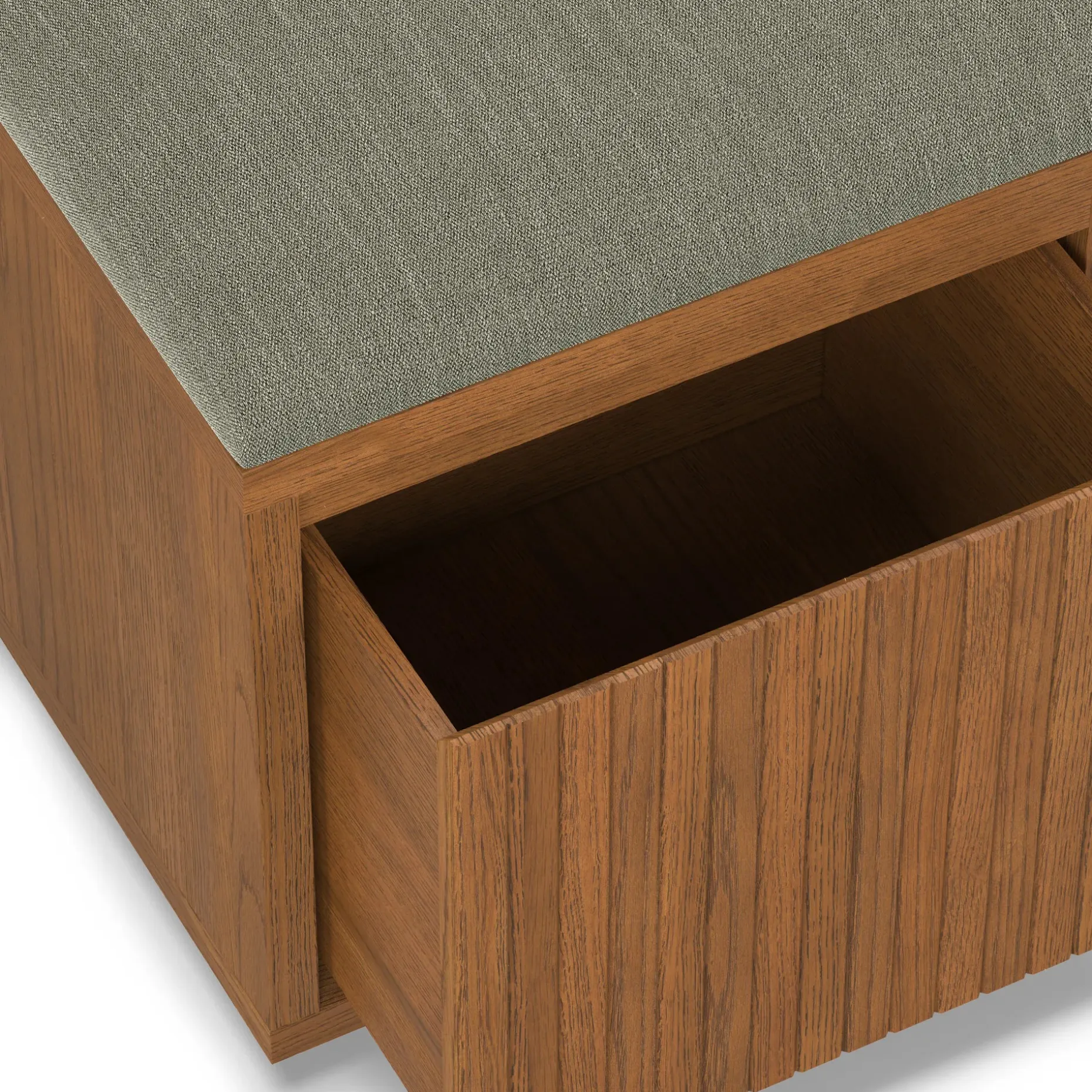 Kouva 47" Bench - Smoked Oak and Algonquin Green