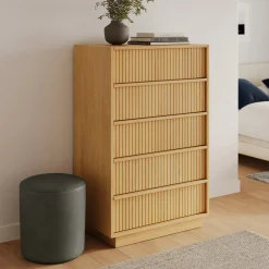 Kouva 5-Drawer Chest - Natural Oak