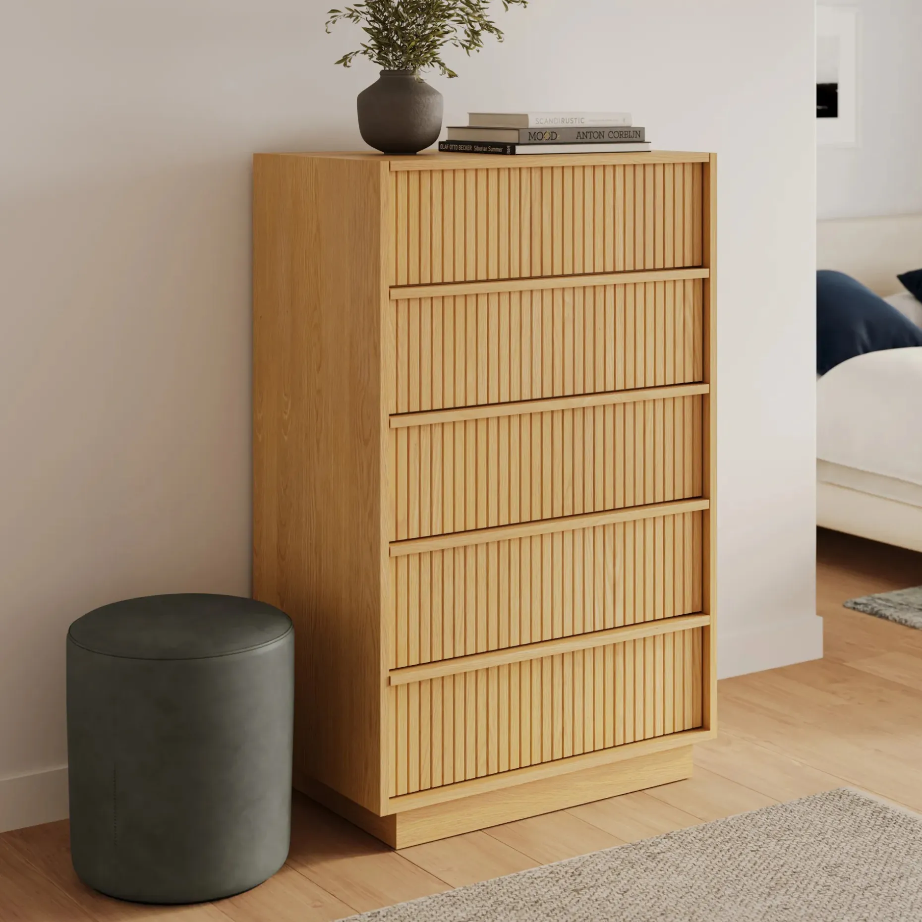 Kouva 5-Drawer Chest - Natural Oak
