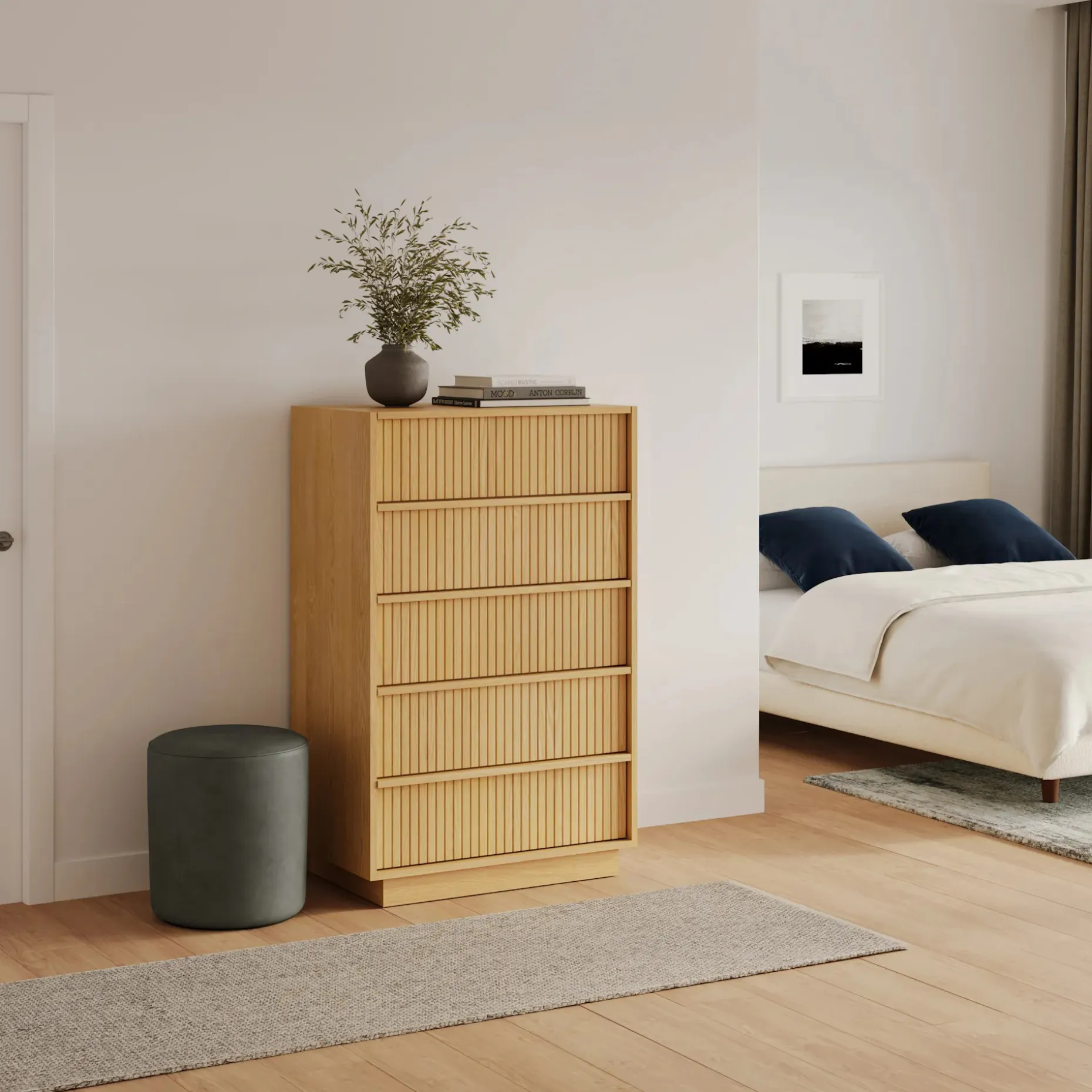 Kouva 5-Drawer Chest - Natural Oak