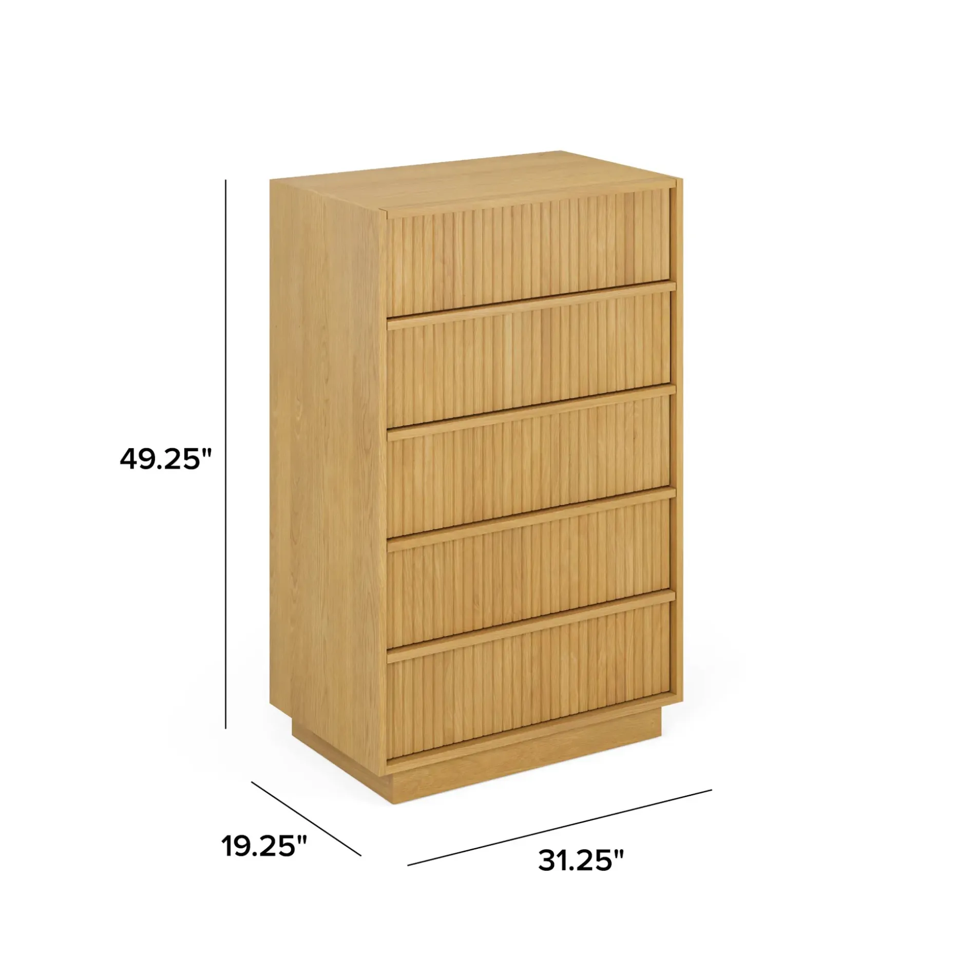 Kouva 5-Drawer Chest - Natural Oak