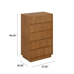 Kouva 5-Drawer Chest - Smoked Oak