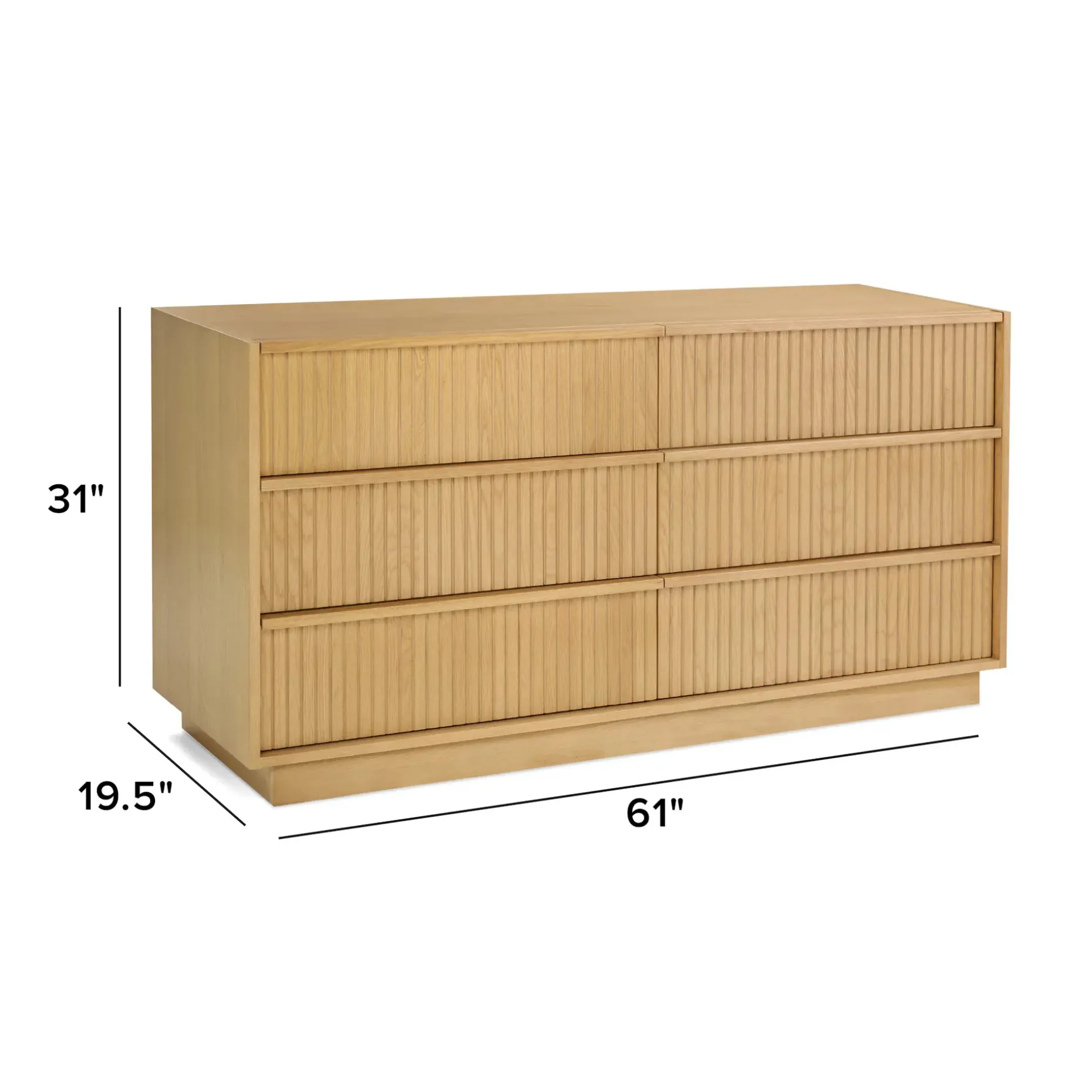 Kouva 6-Drawer Dresser - Natural Oak