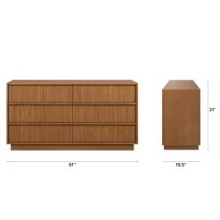 Kouva 6-Drawer Dresser - Smoked Oak