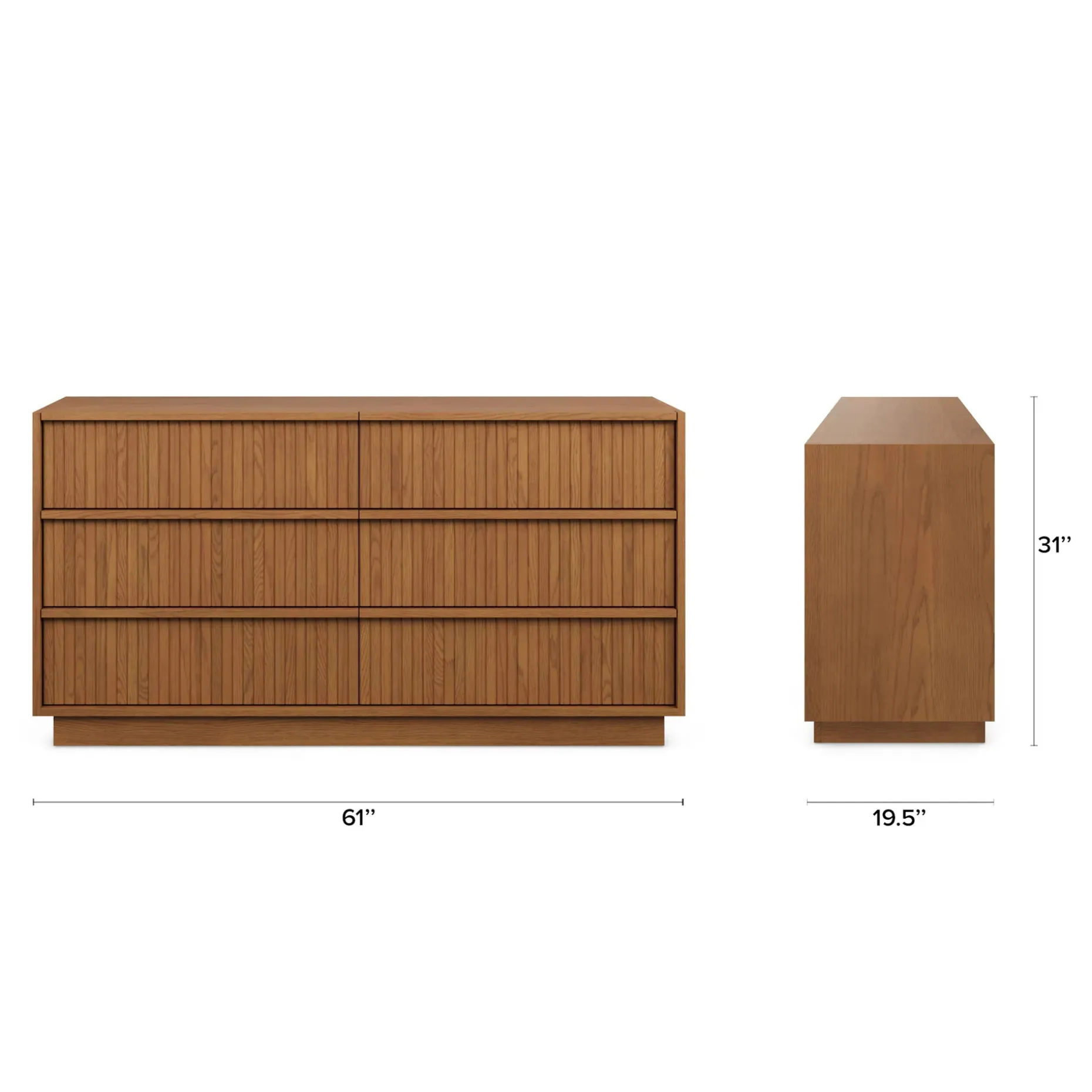 Kouva 6-Drawer Dresser - Smoked Oak