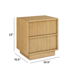 Kouva 2-Drawer Nightstand - Natural Oak