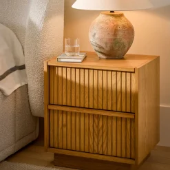 Kouva 2-Drawer Nightstand - Natural Oak