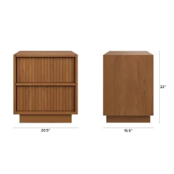Kouva 2-Drawer Nightstand - Smoked Oak