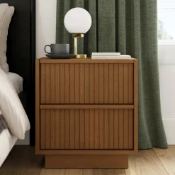 Kouva 2-Drawer Nightstand - Smoked Oak