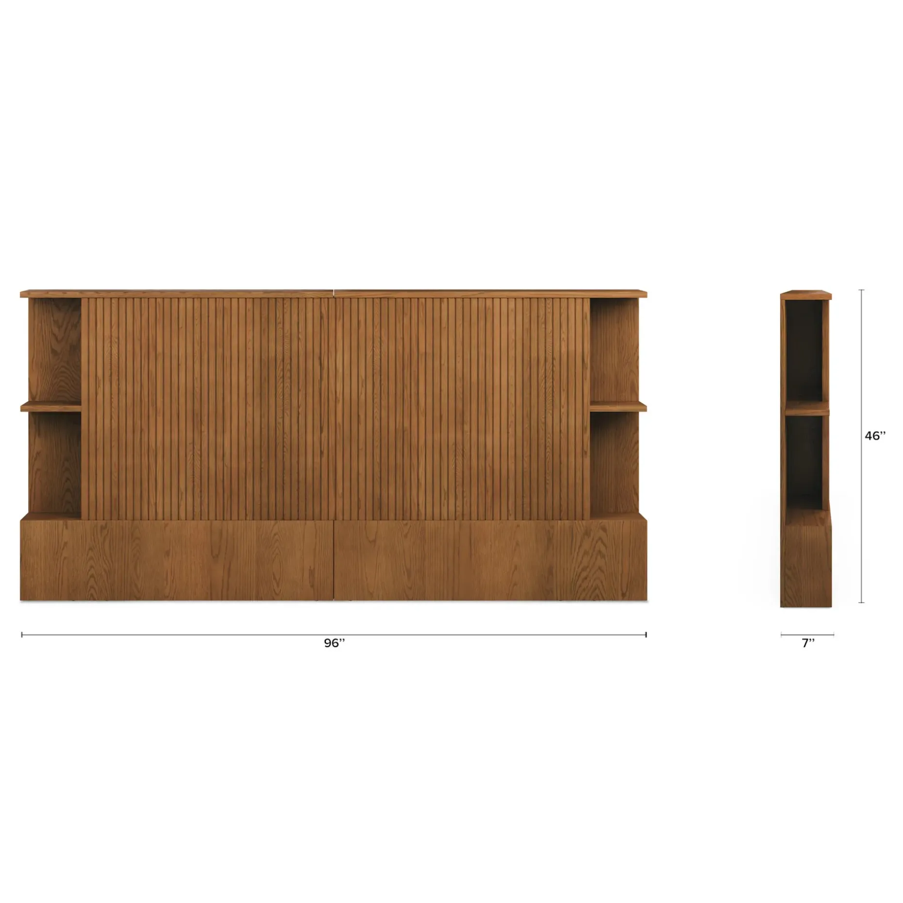 Kouva King Storage Headboard - Smoked Oak