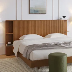 Kouva King Storage Headboard - Smoked Oak
