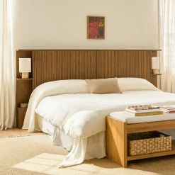 Kouva King Storage Headboard - Smoked Oak