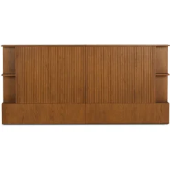 Kouva King Storage Headboard - Smoked Oak