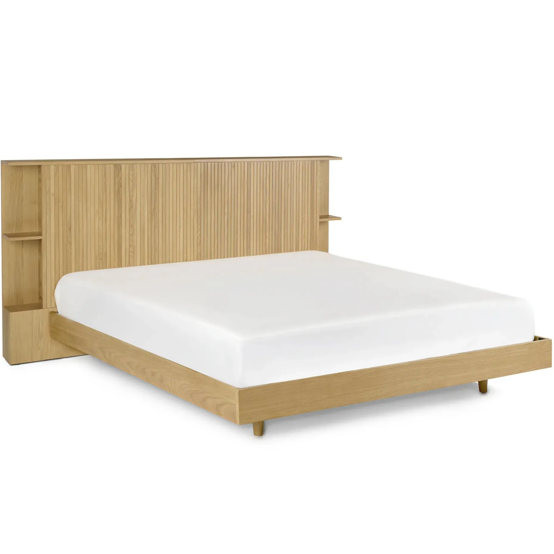 Kouva King Storage Headboard - Natural Oak