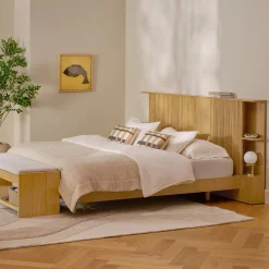 Kouva King Storage Headboard - Natural Oak