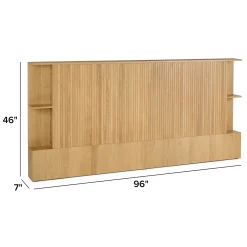 Kouva King Storage Headboard - Natural Oak