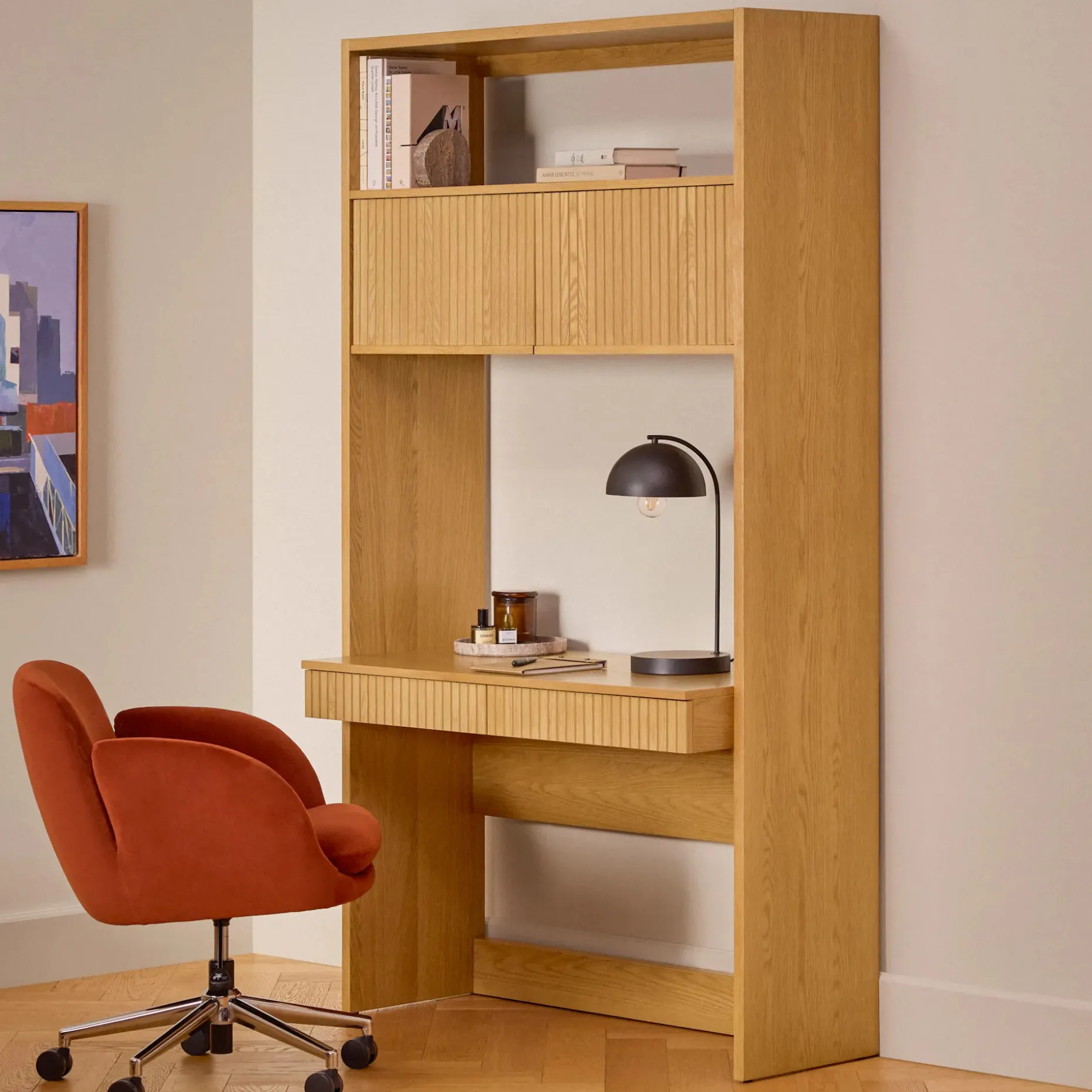 Kouva 45.75" Modular Wall Desk - Natural Oak