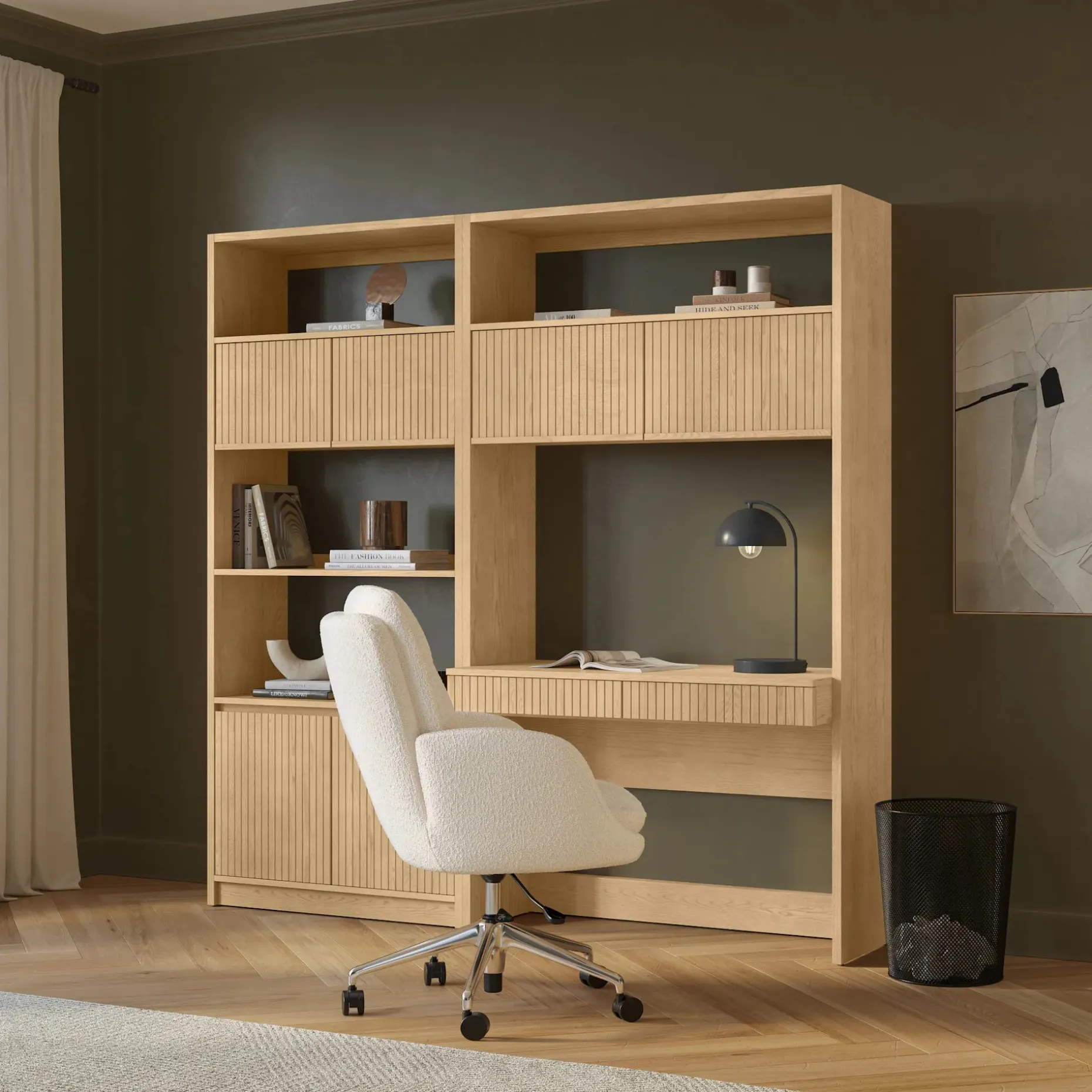 Kouva 45.75" Modular Wall Desk - Natural Oak