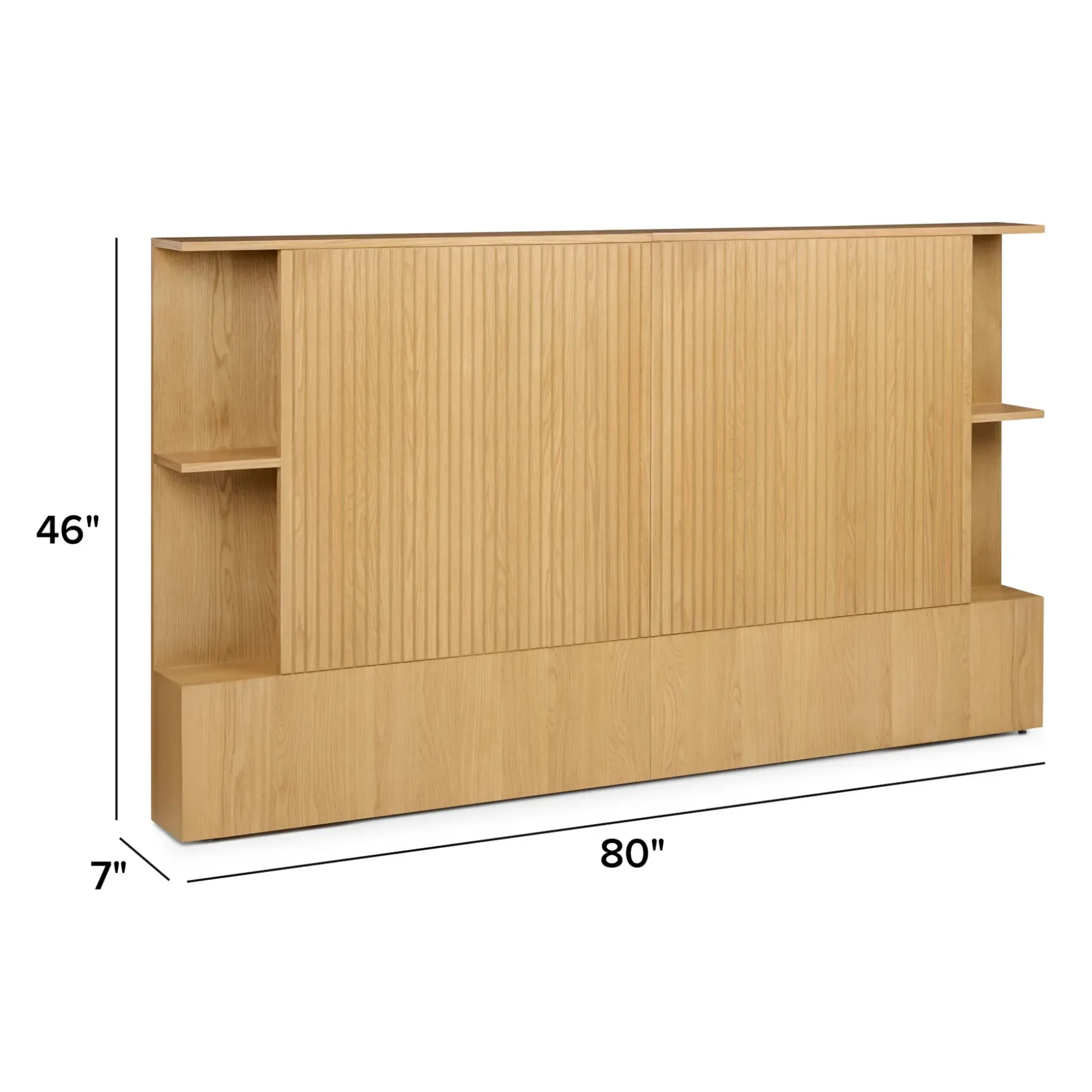 Kouva Queen Storage Headboard - Natural Oak