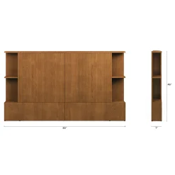 Kouva Queen Storage Headboard - Smoked Oak