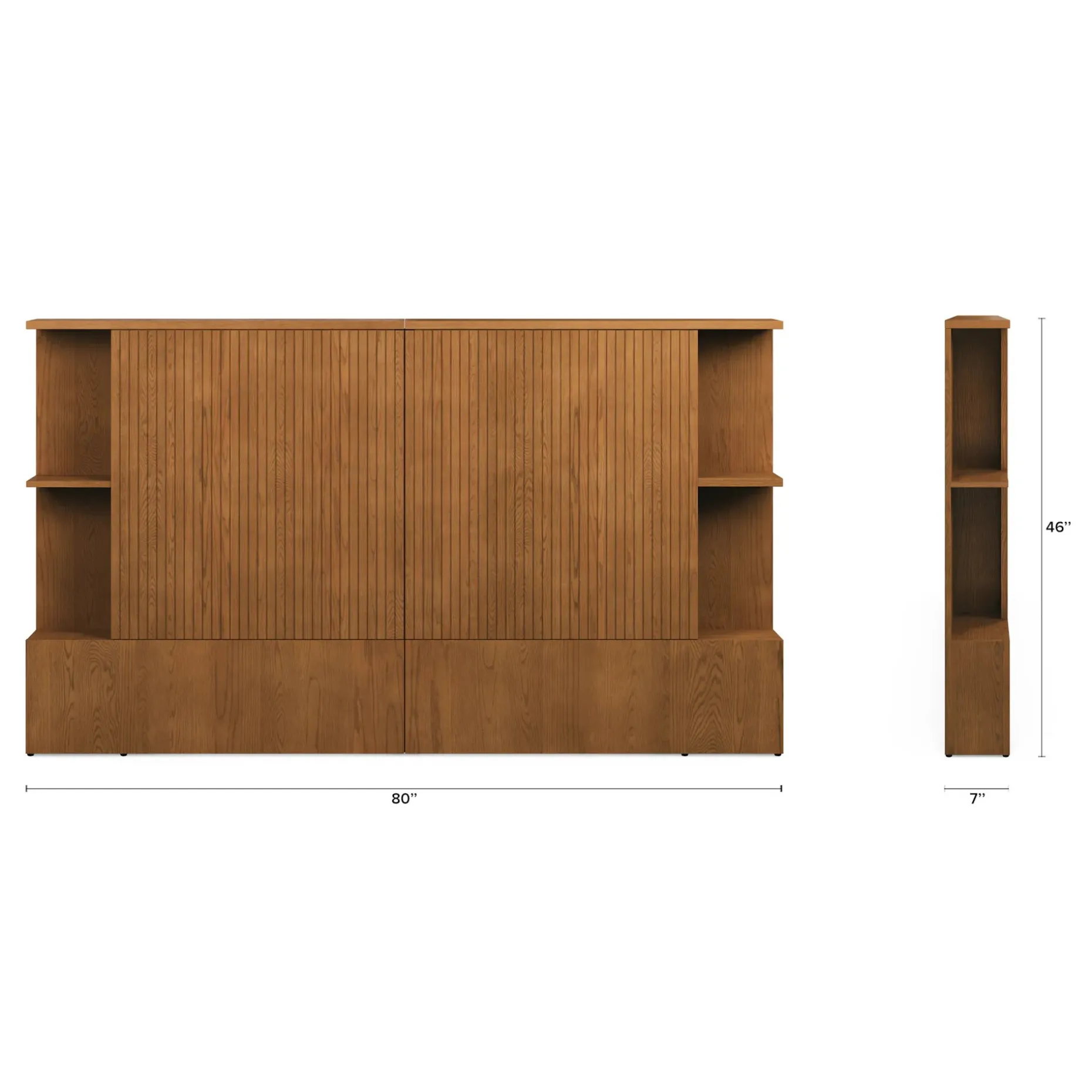 Kouva Queen Storage Headboard - Smoked Oak