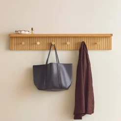 Kouva 47" Shelf and Coat Rack - Natural Oak