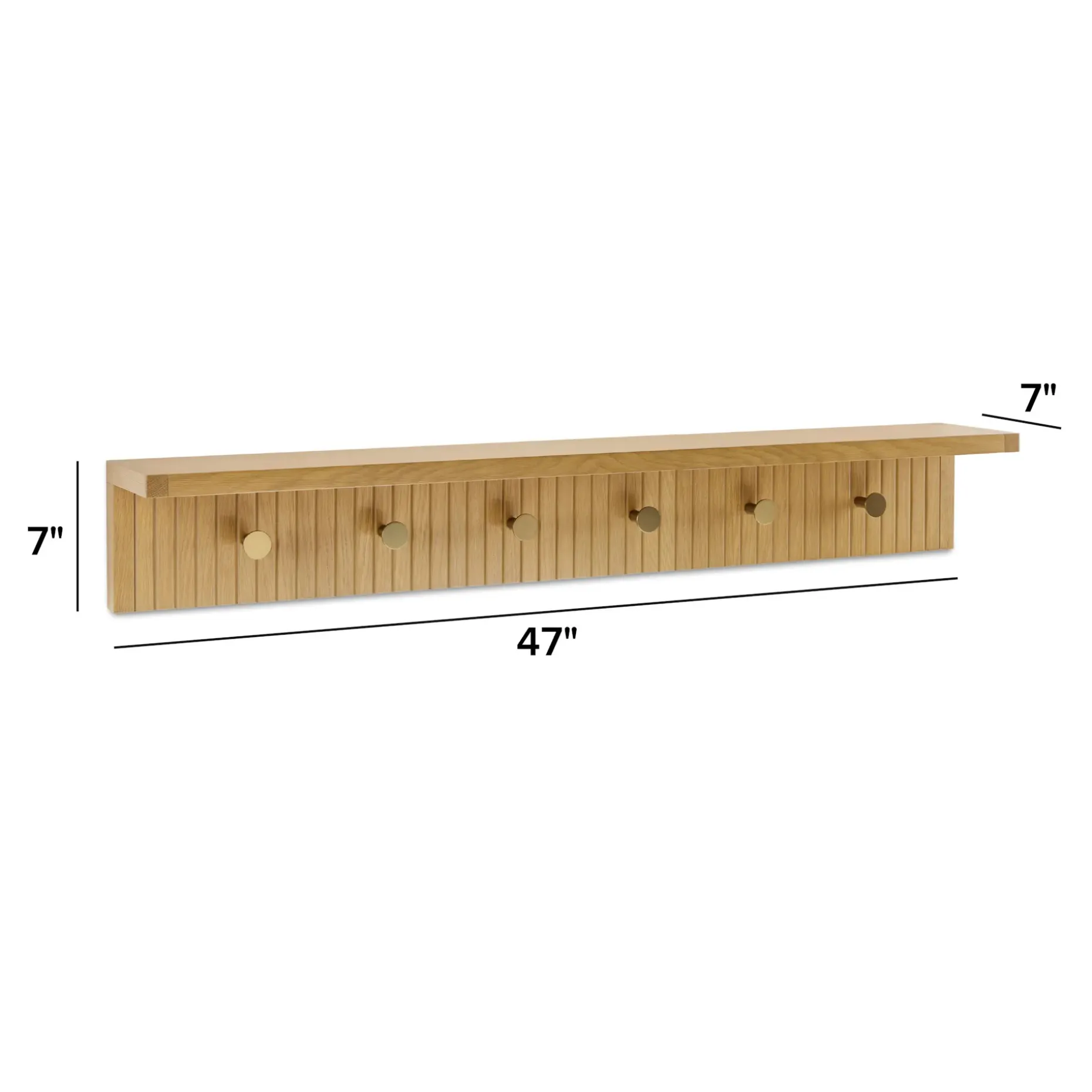 Kouva 47" Shelf and Coat Rack - Natural Oak