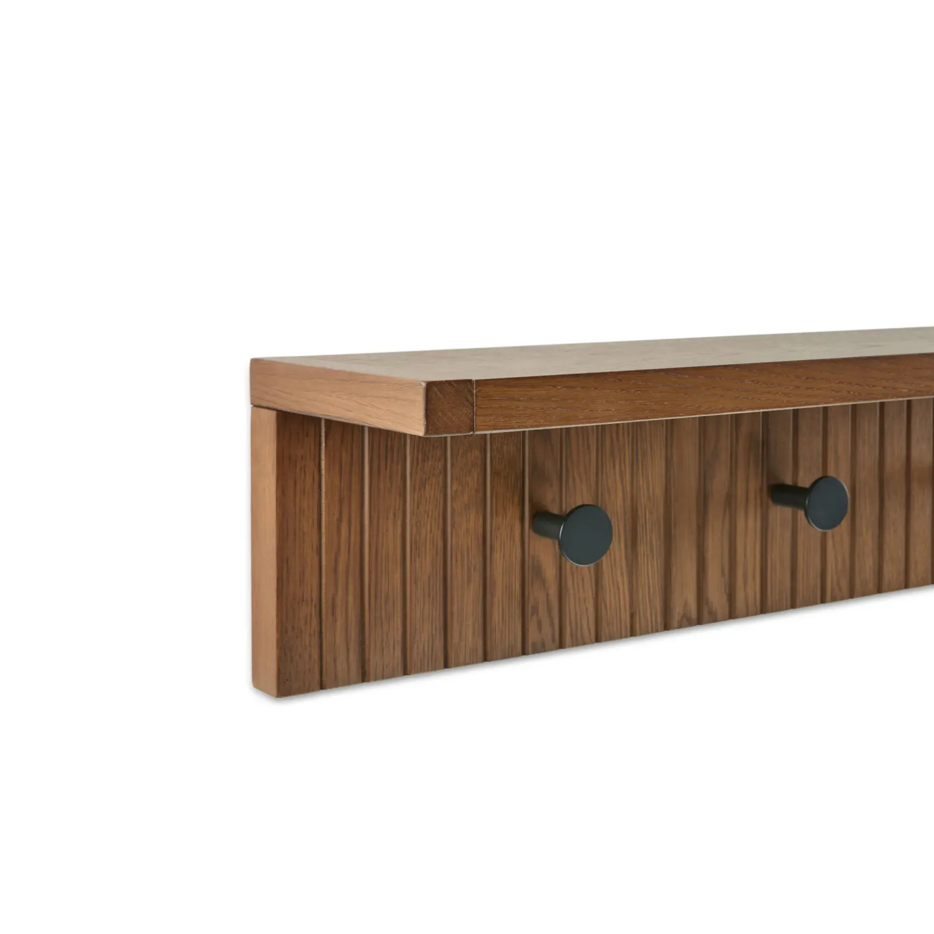 Kouva 47" Shelf and Coat Rack - Smoked Oak