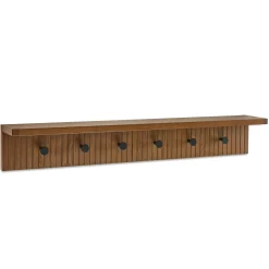 Kouva 47" Shelf and Coat Rack - Smoked Oak