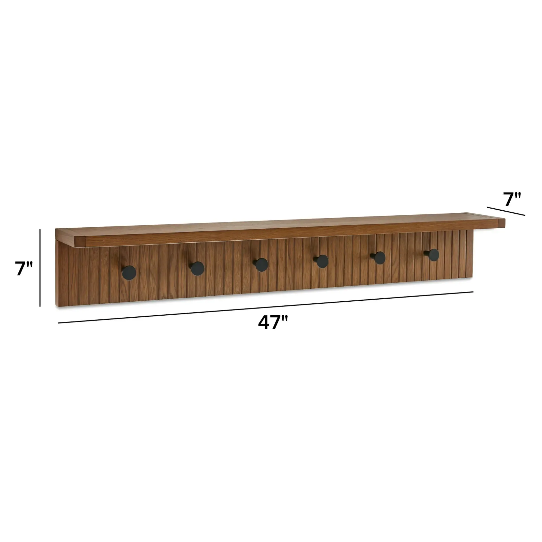 Kouva 47" Shelf and Coat Rack - Smoked Oak