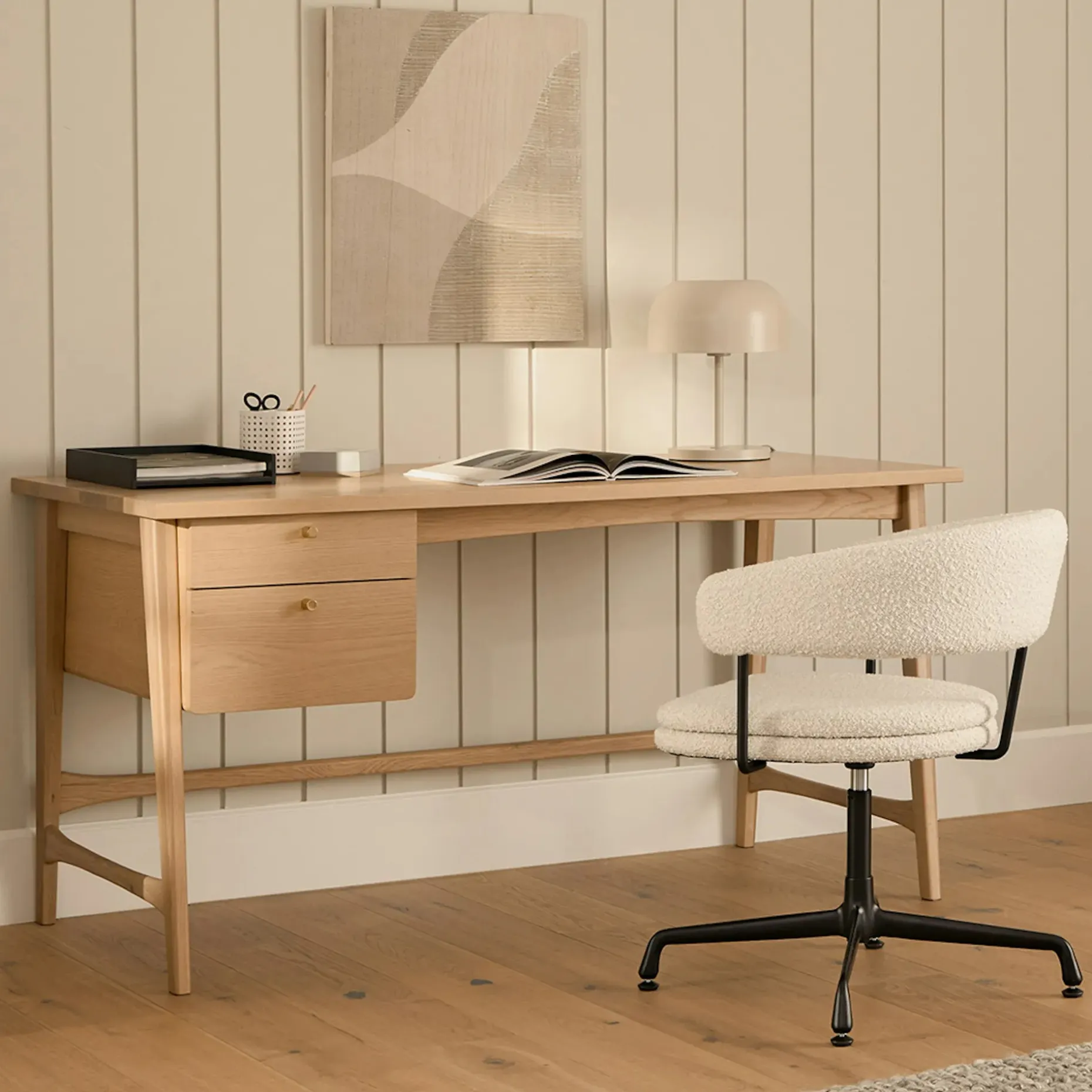 Krossa 58.5" Desk - White Oak