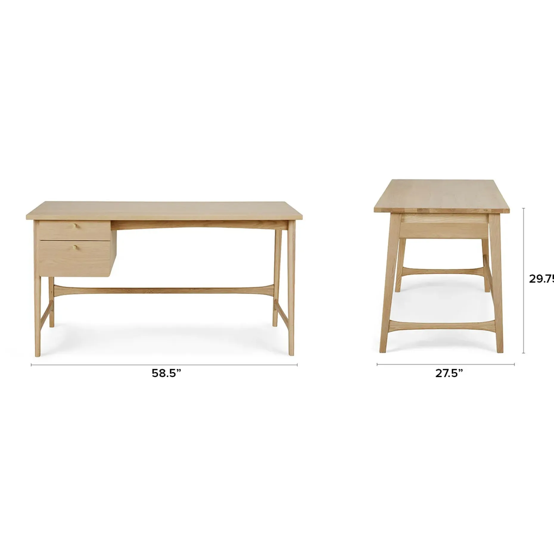 Krossa 58.5" Desk - White Oak