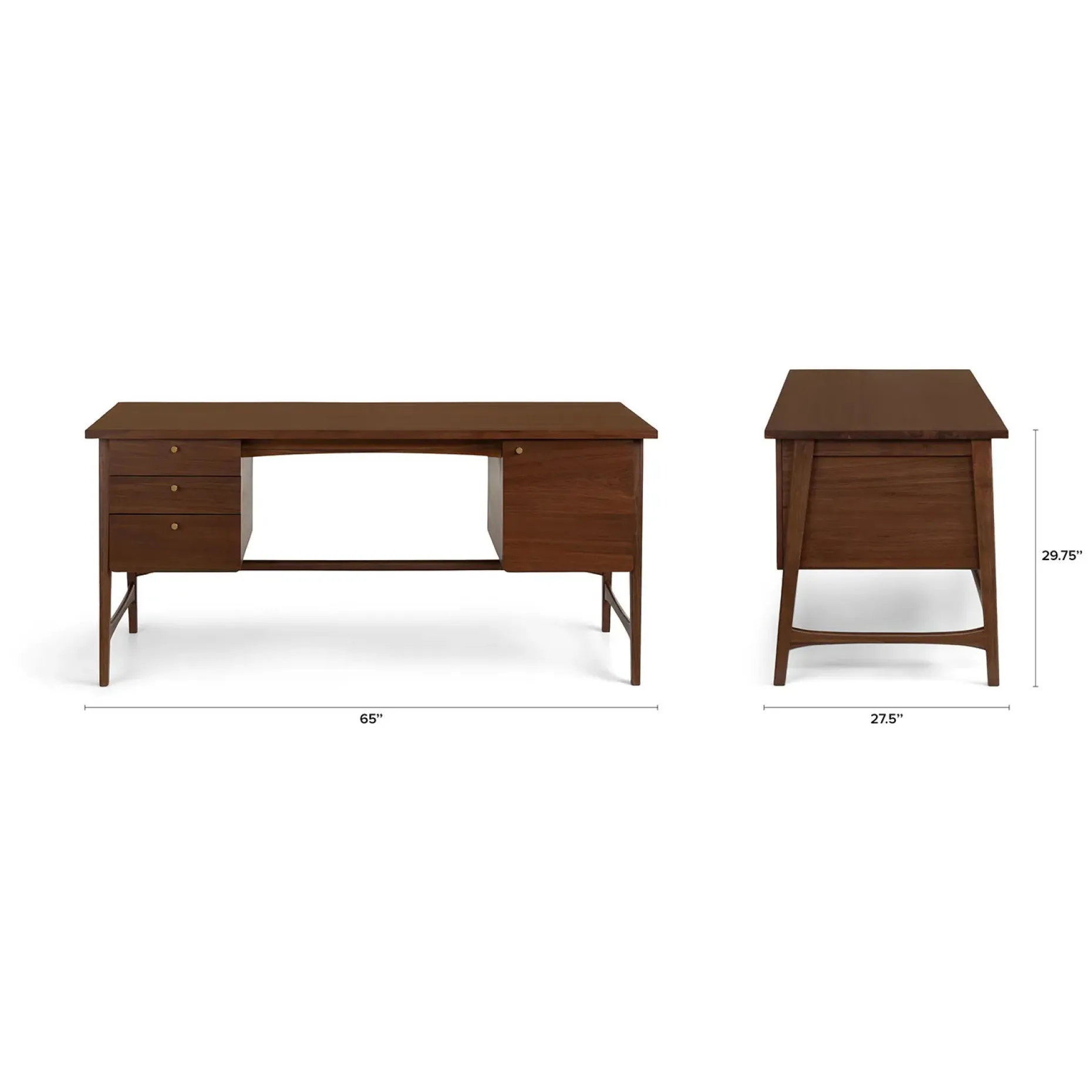 Krossa 65" Executive Desk - Walnut