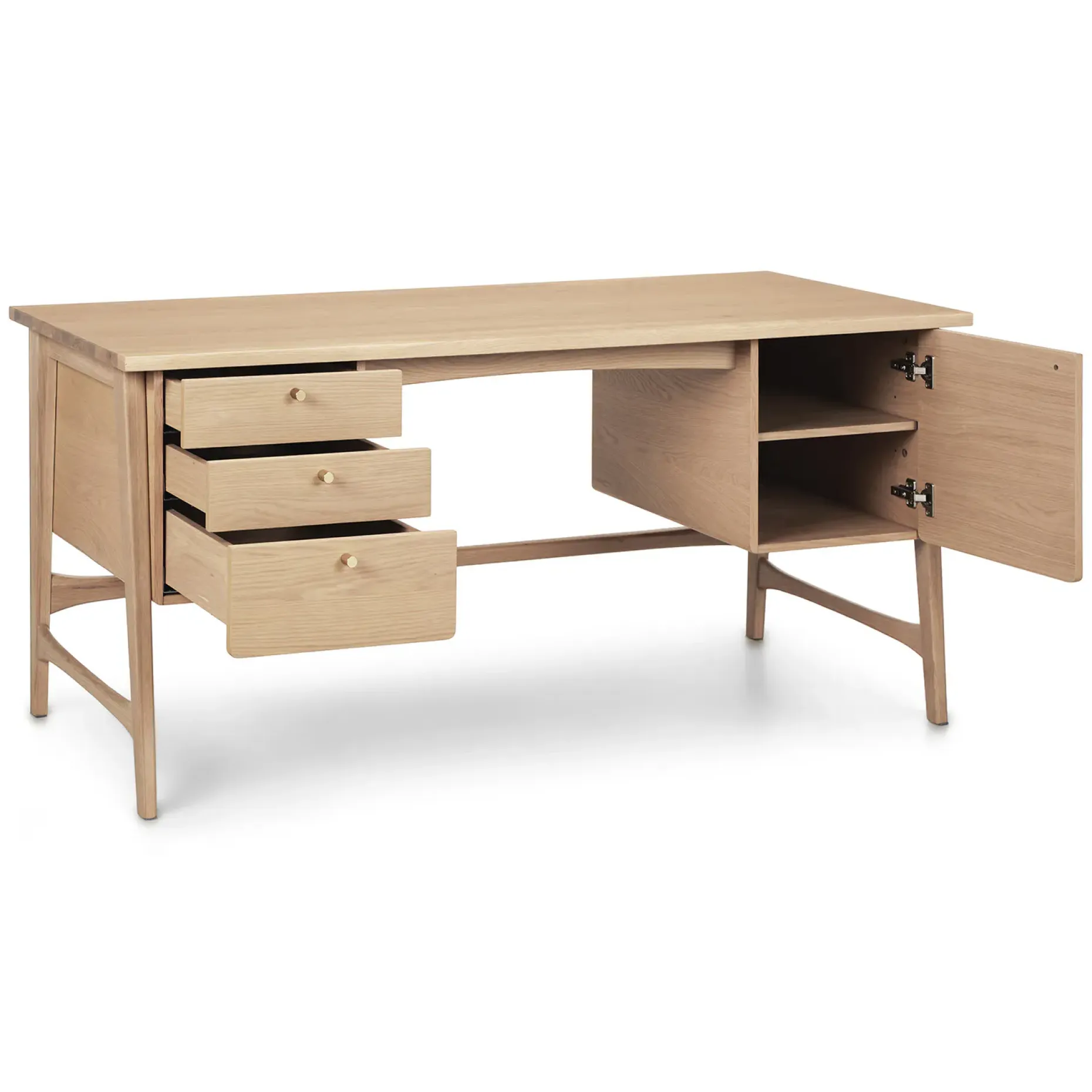 Krossa 65" Executive Desk - White Oak