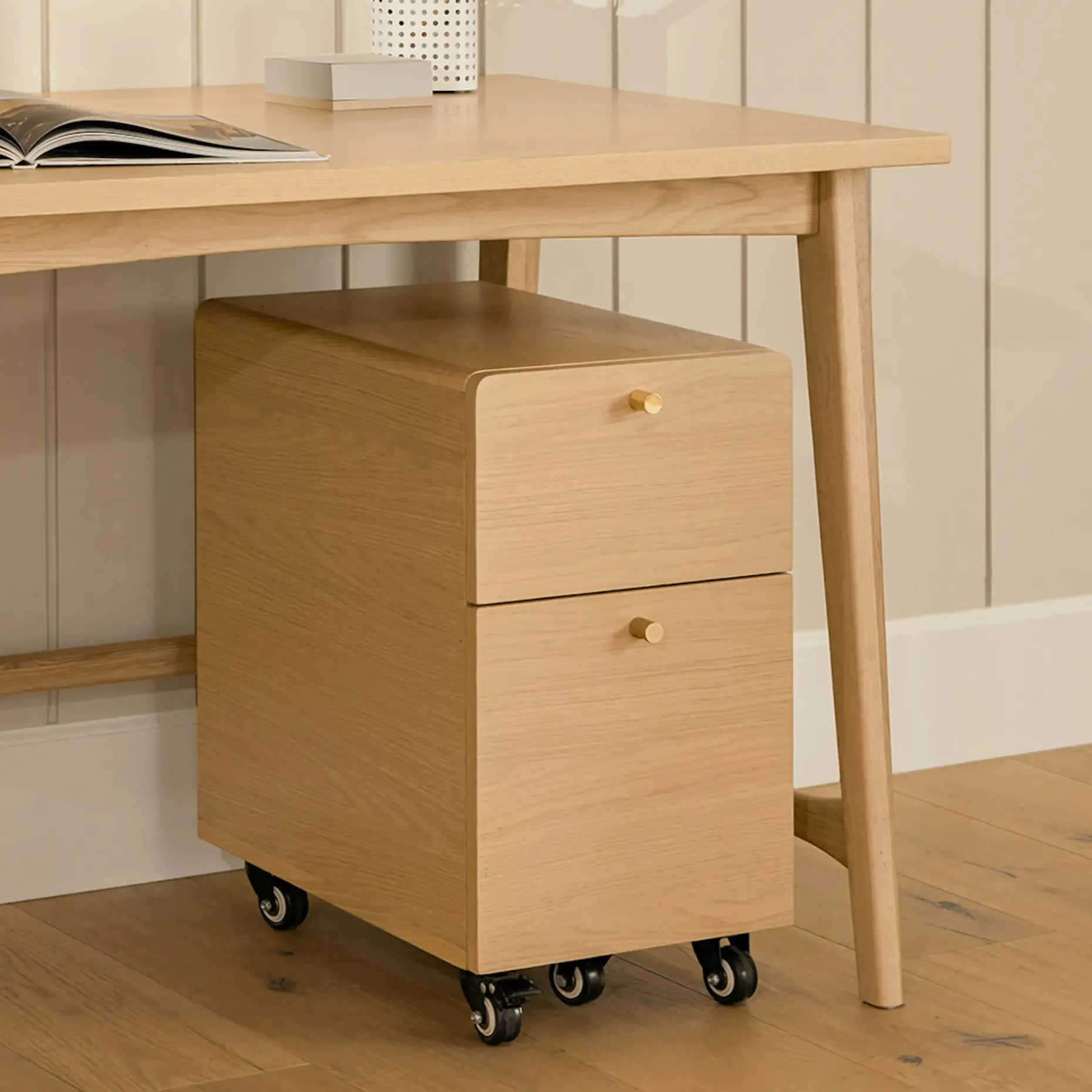 Krossa 12" File Cabinet - White Oak