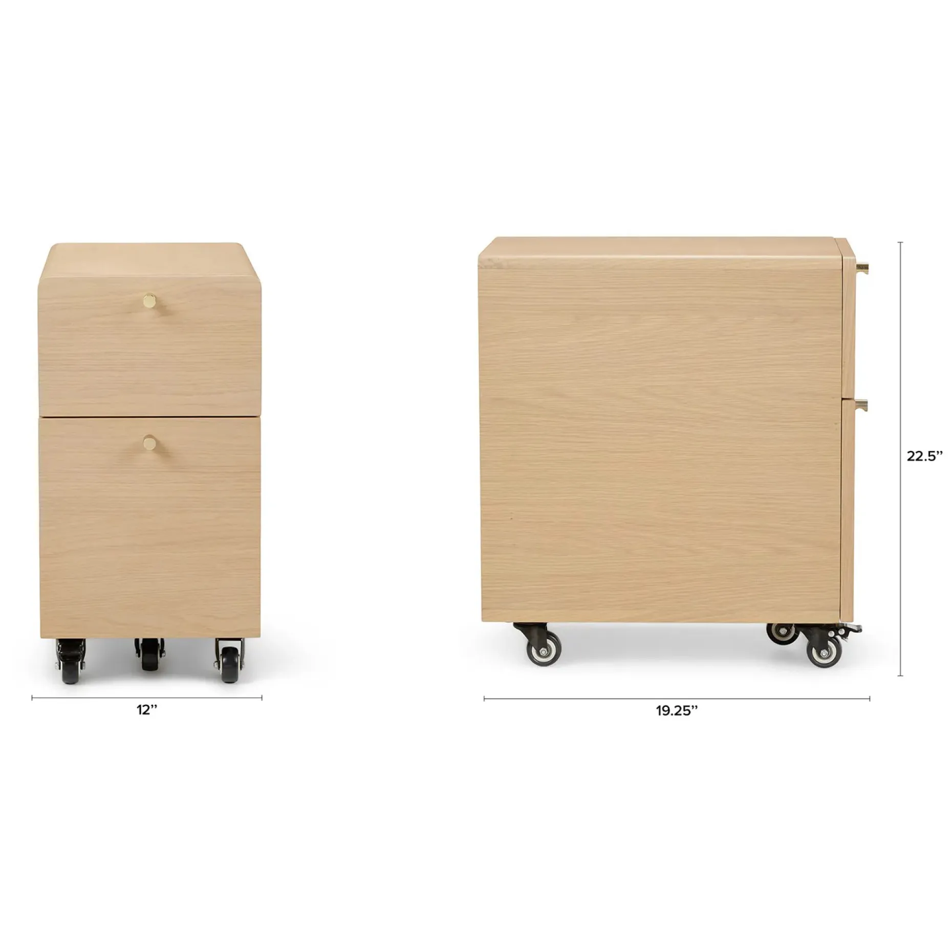 Krossa 12" File Cabinet - White Oak