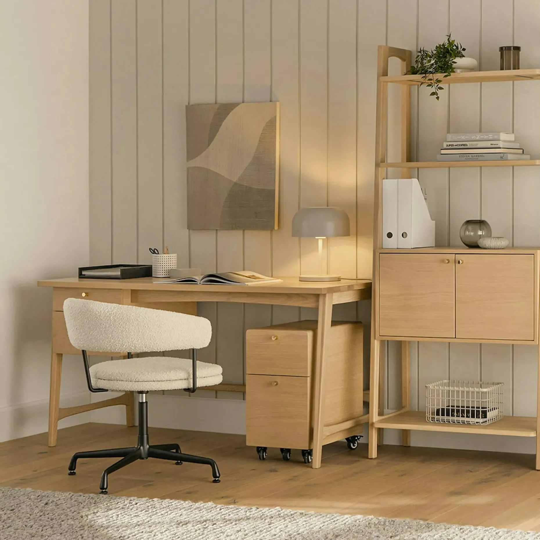 Krossa 12" File Cabinet - White Oak