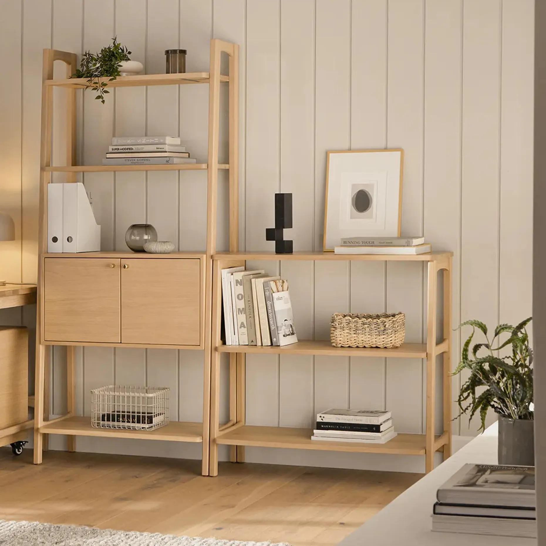 Krossa 36" Shelving Unit, Short - White Oak
