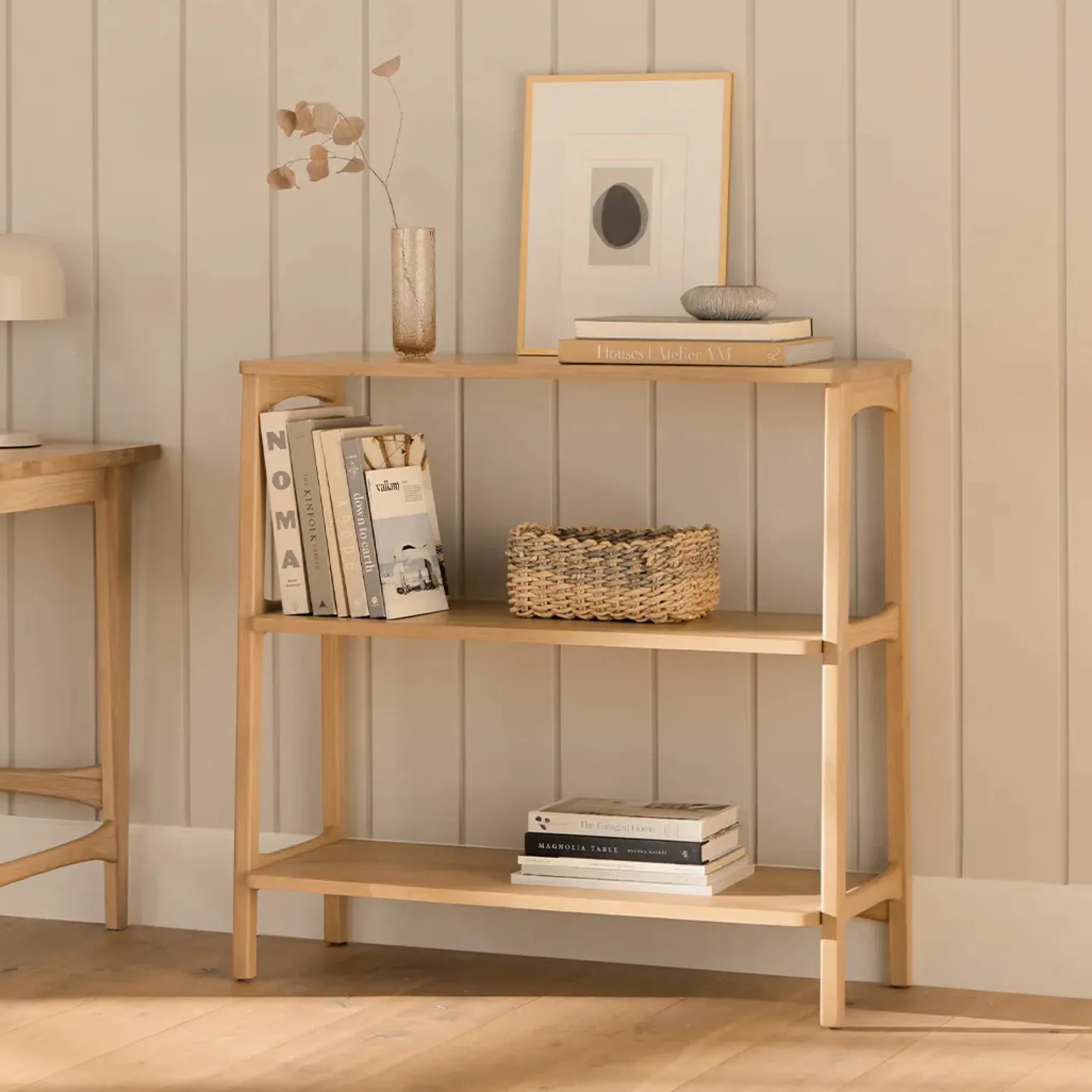 Krossa 36" Shelving Unit, Short - White Oak