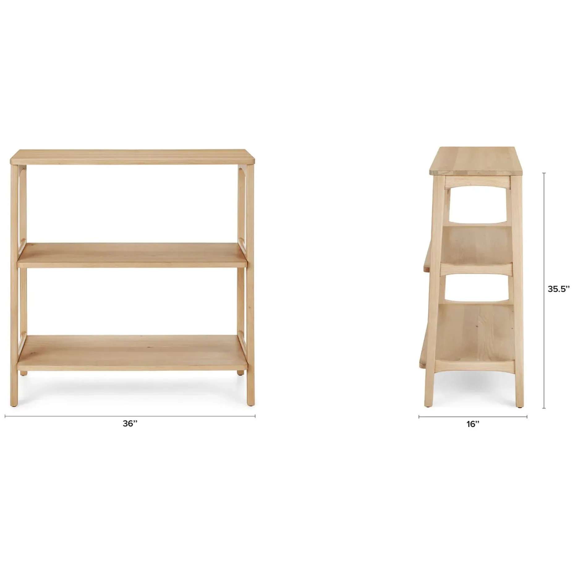 Krossa 36" Shelving Unit, Short - White Oak
