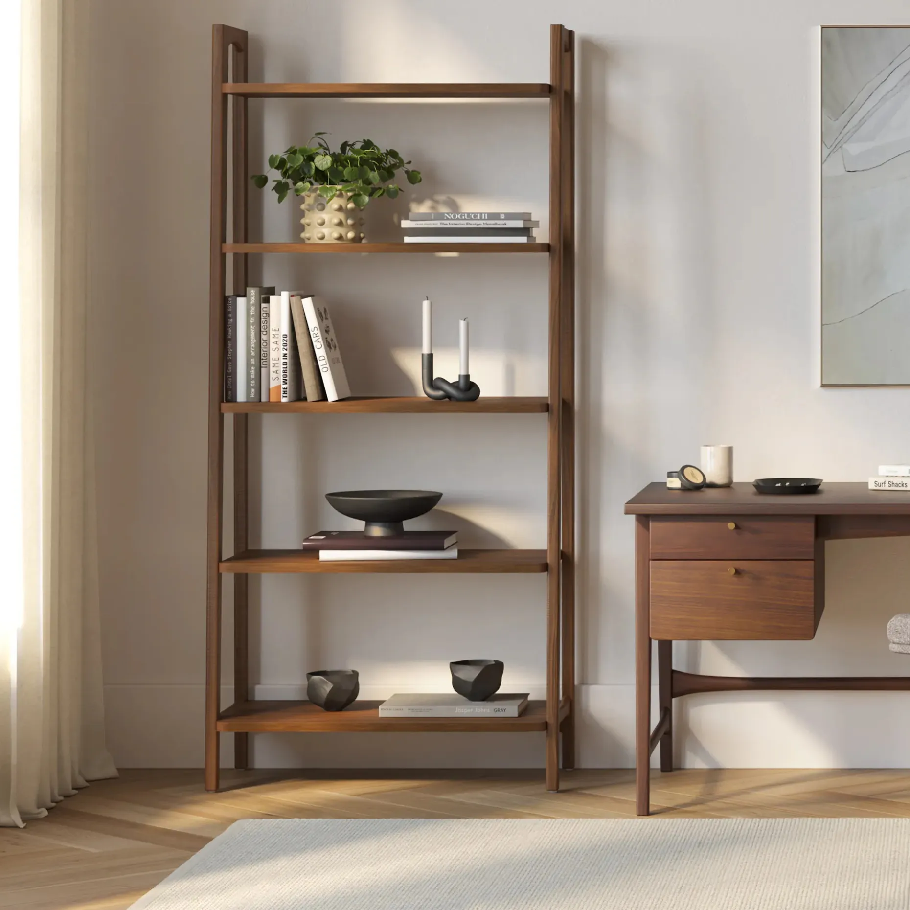 Krossa 32.5" Shelving Unit, Tall - Walnut