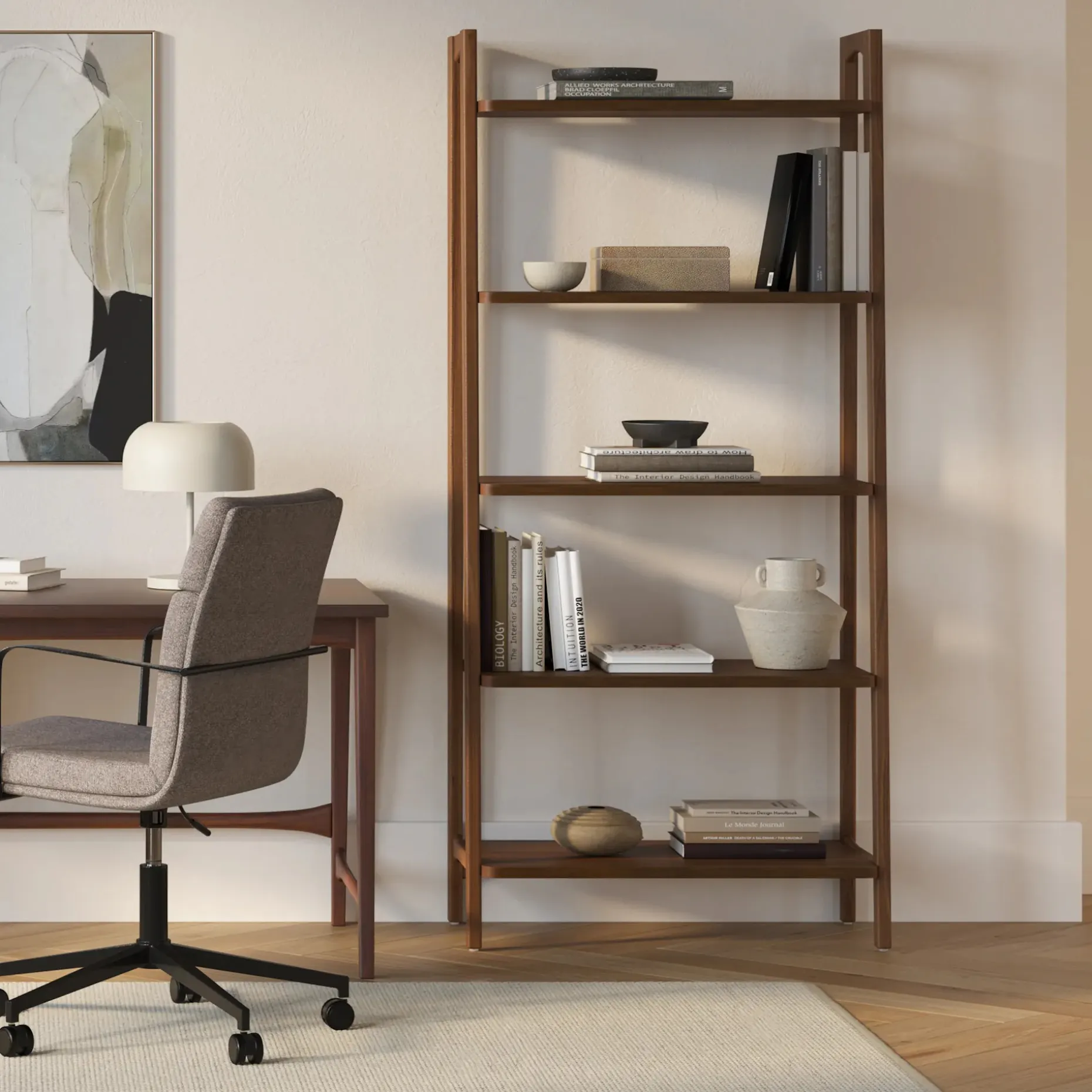 Krossa 32.5" Shelving Unit, Tall - Walnut
